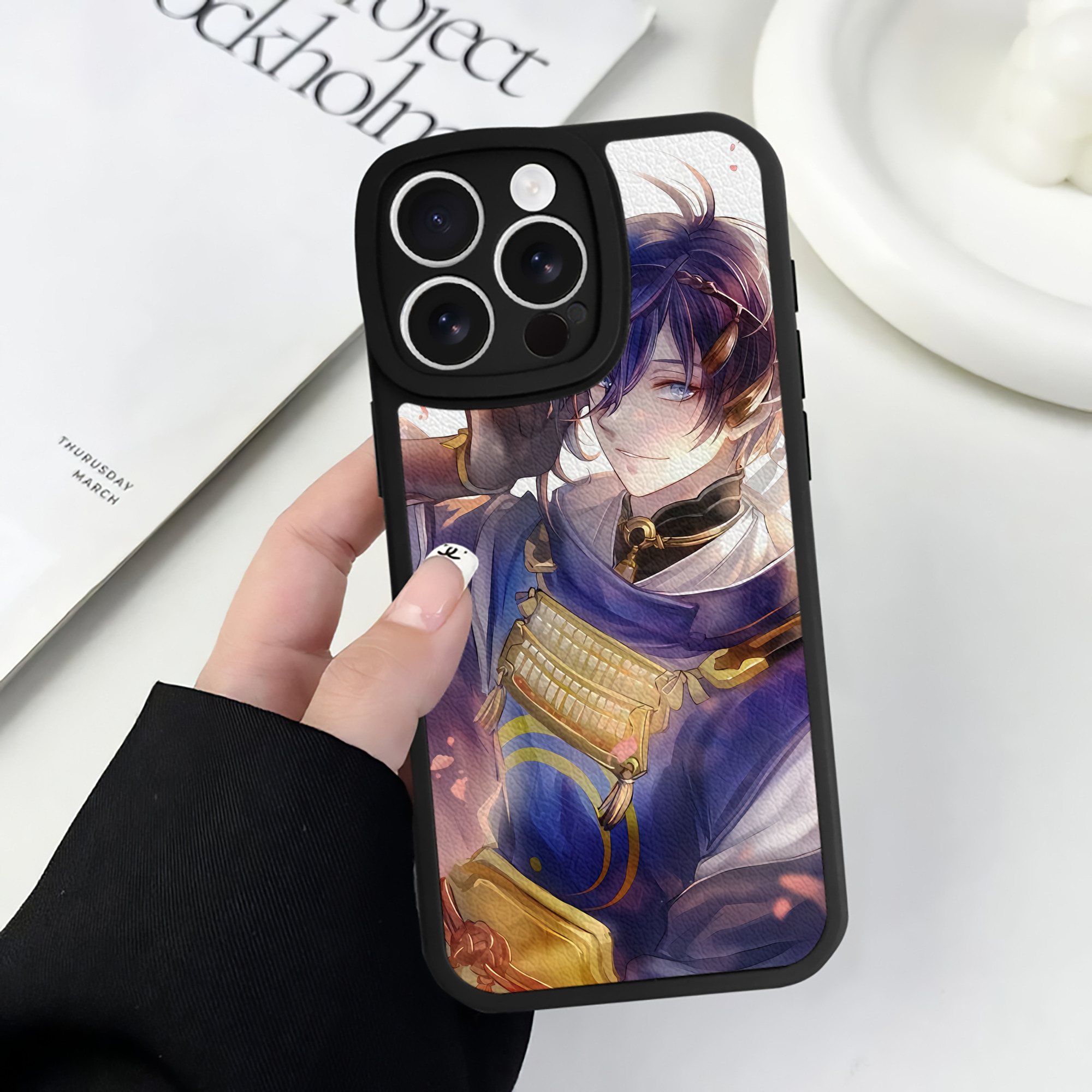 （画像用） 刀剣乱舞 Touken Ranbu 【iPhone 16シリーズ対応】シリコンスマホケース（レザー調） 材質：シリコン